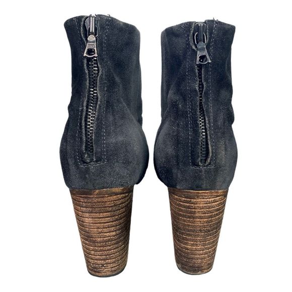 Rag & Bone Newbury Classic Black Suede Heeled Booties - Size 7